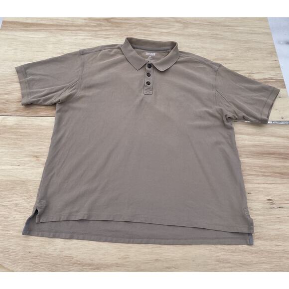 Duluth‎ Trading Co Short Sleeve Polo Shirt 100% Cotton Men's Brown Sz. 2XL - Picture 1 of 8